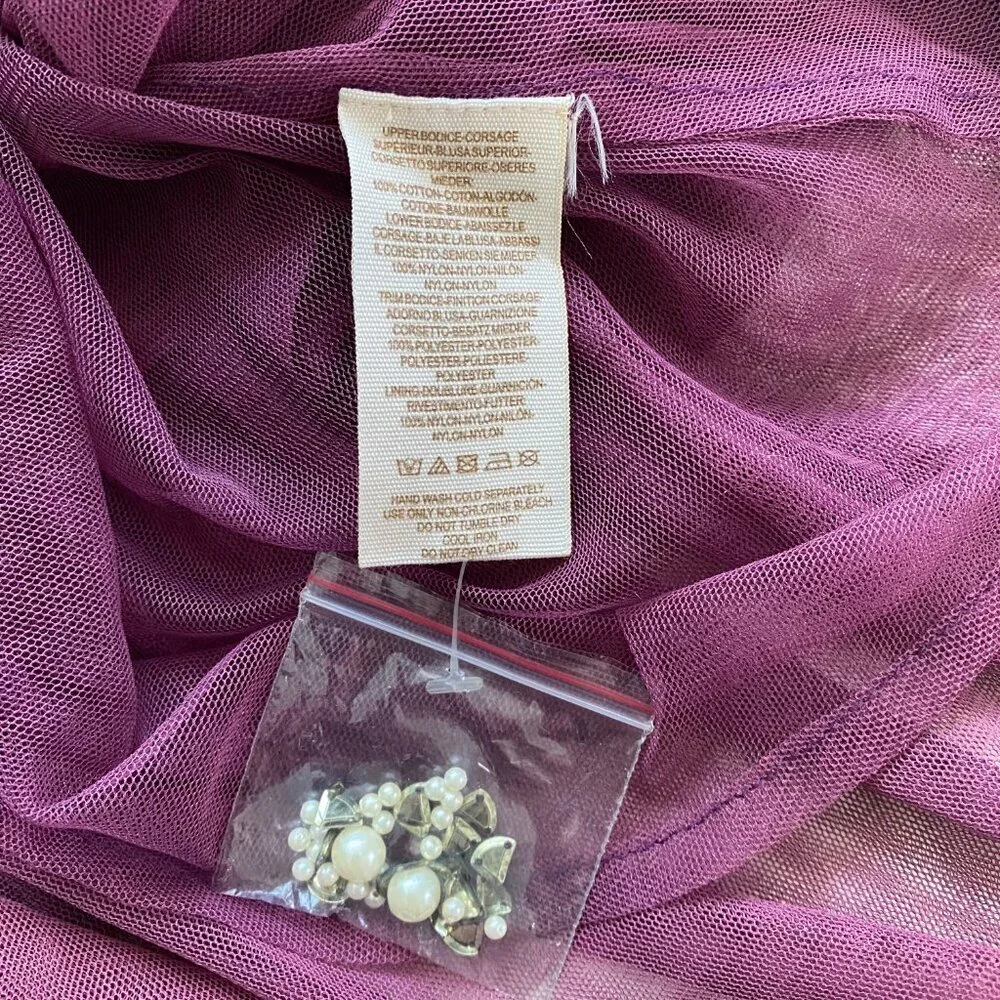 Free People Beaded Bustier/Corset dress w/ Pleated & Ruffled Tulle Skirt XS #318 - Picture 7 of 11